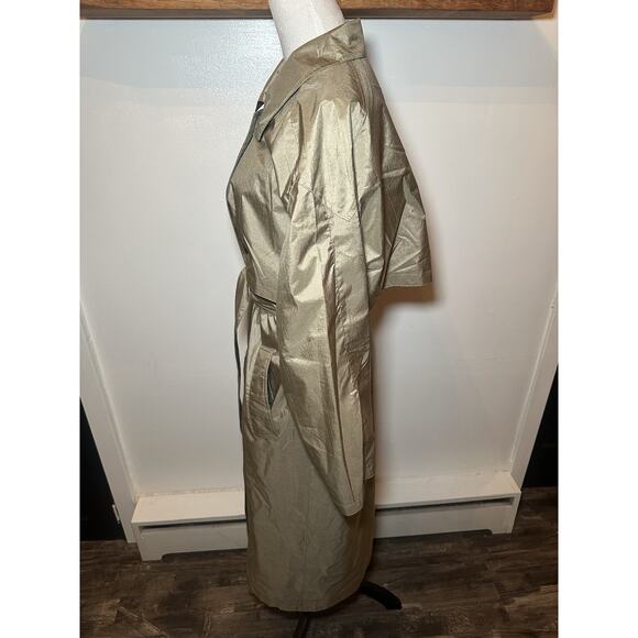 Worthington Essentials Size 12 Women's Trench Coat Jacket Coffee Beige Vtg - Picture 4 of 8